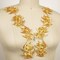 Gold Rose Embroidery Patch Pair Long Metallic Iron On Appliques 12.5 Inch